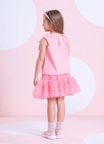 Saia Short Tule Babados Fru Fru Barra