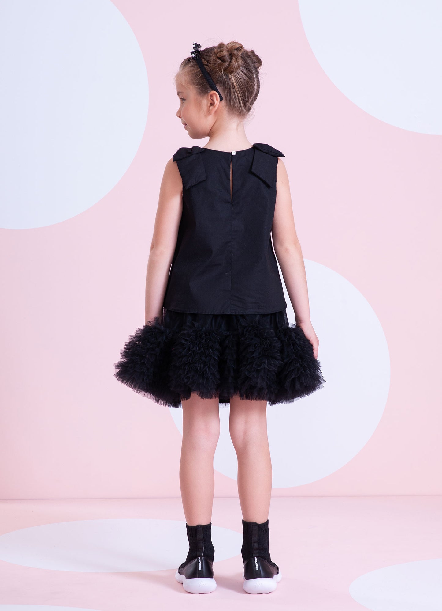 Blusa Tricoline Laços Ombros Bordados