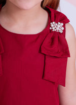 Blusa Tricoline Laços Ombros Bordados