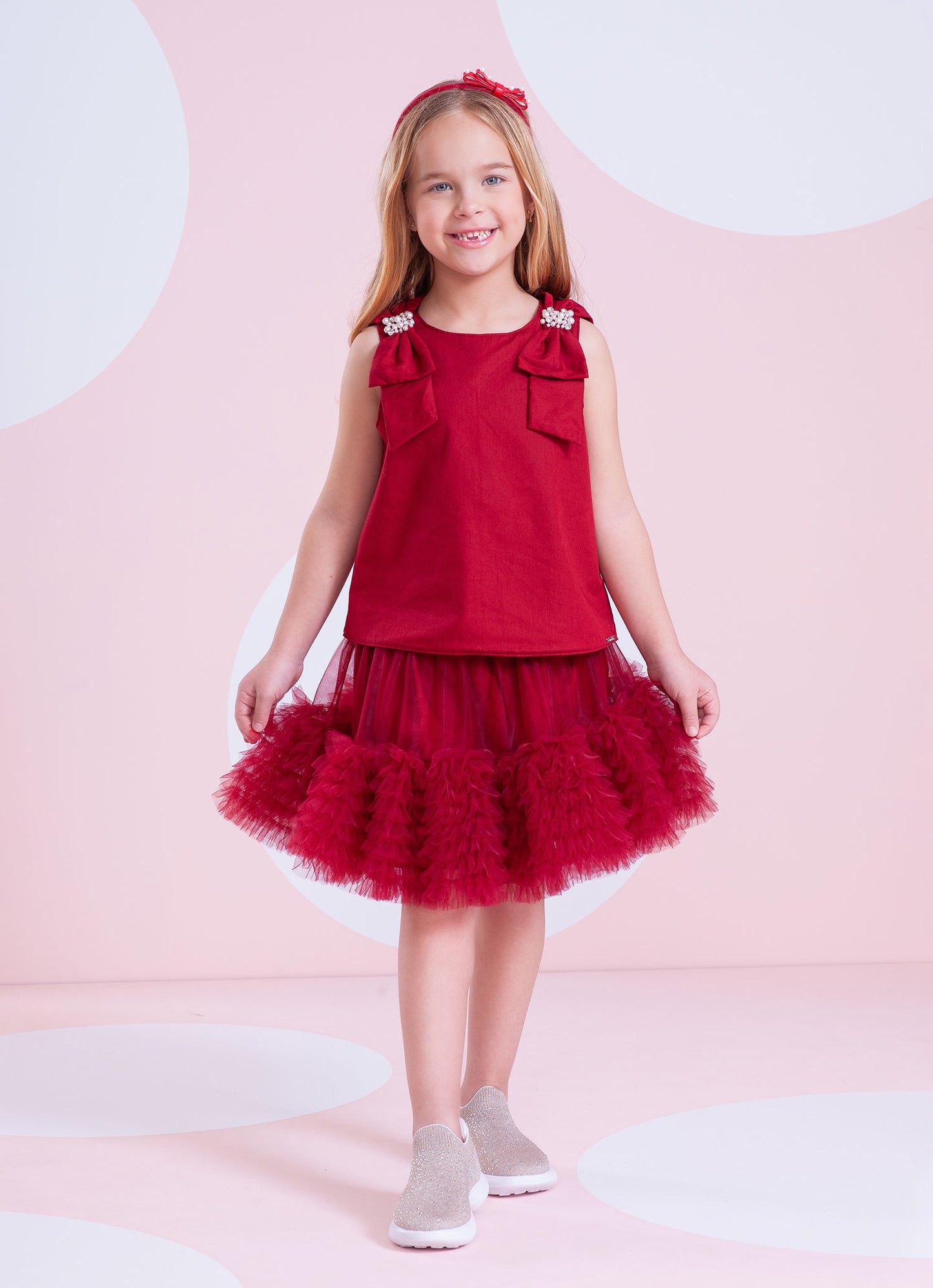 Blusa Tricoline Laços Ombros Bordados