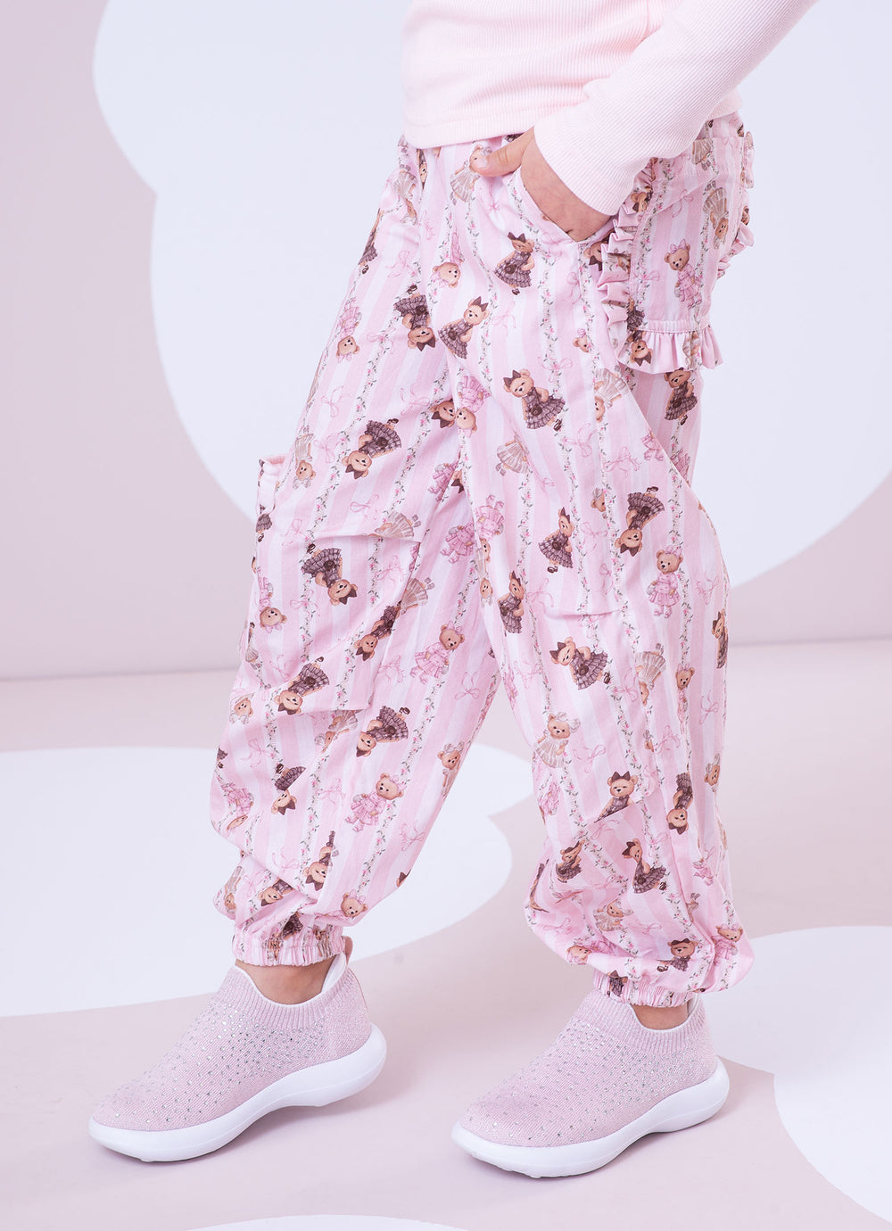 Calça Jogging Algodão Listras e Ursas