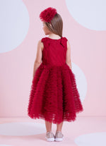 Vestido Festa Saia Tule Maxi Laço