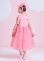 Vestido Festa Saia Tule Maxi Laço