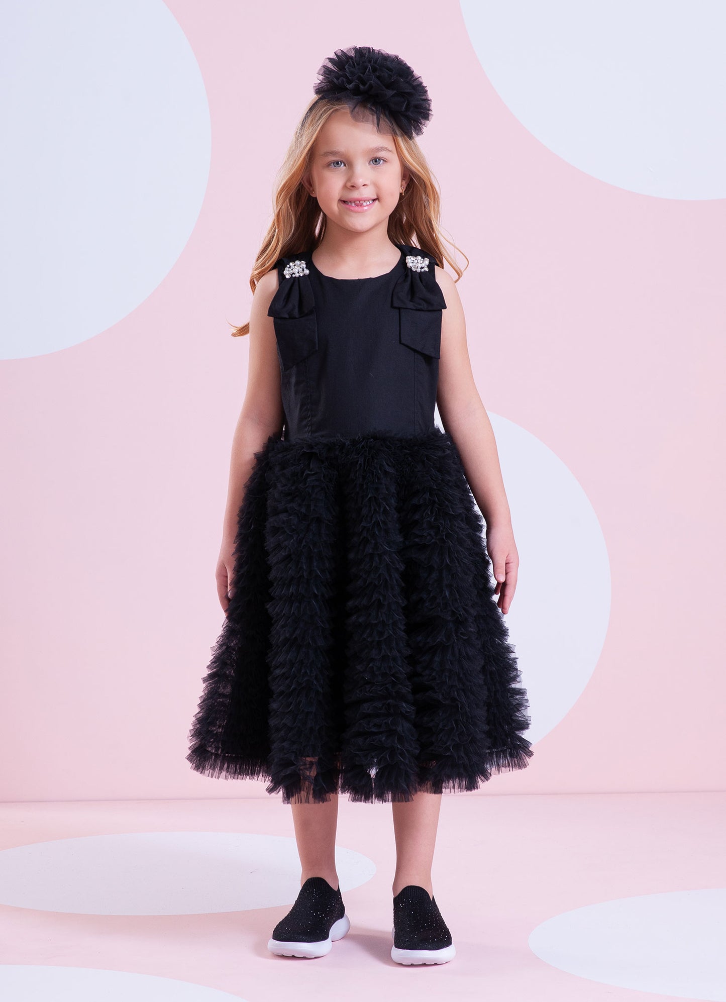 Vestido Festa Saia Tule Maxi Laço