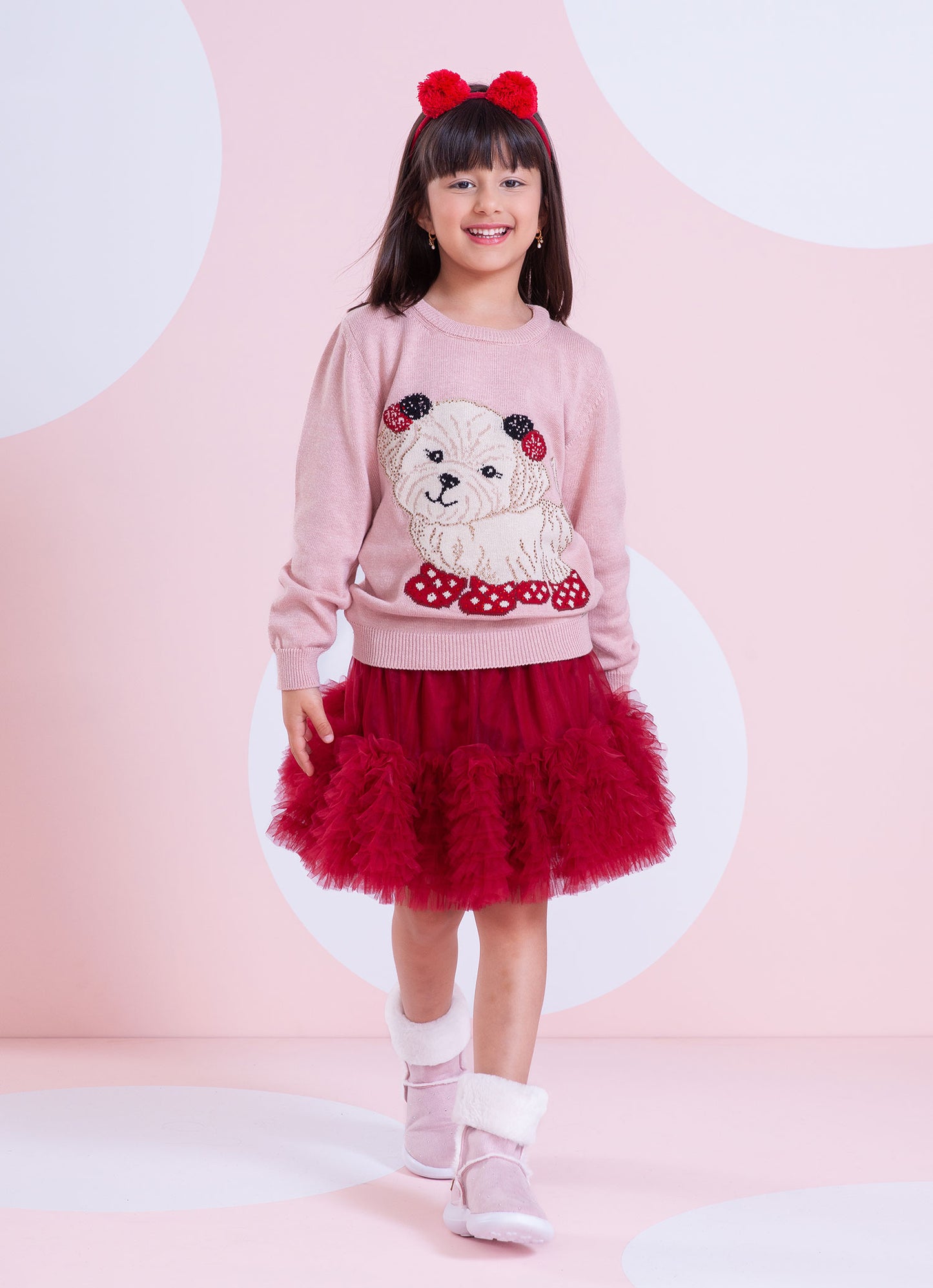 Blusa Tricot Cachorrinho Pompom Cristal