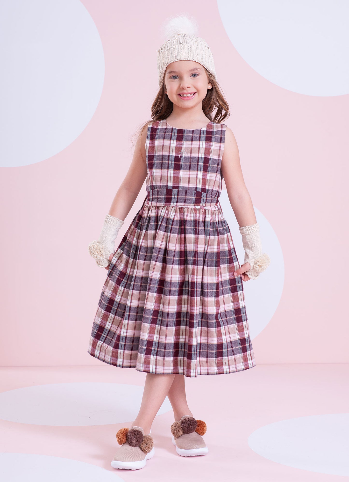 Vestido Xadrez Clássico Com Cinto