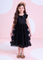 Vestido Festa Tricoline Saia Tule Fru Fru