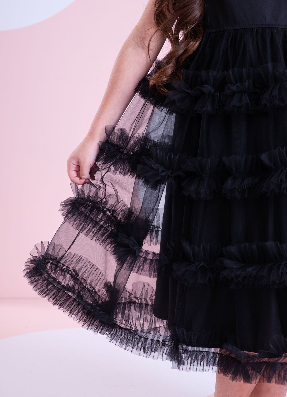 Vestido Festa Tricoline Saia Tule Fru Fru