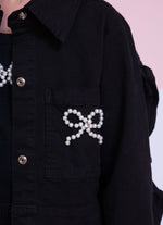 Jaqueta Sarja Babadinho Laços Bordados