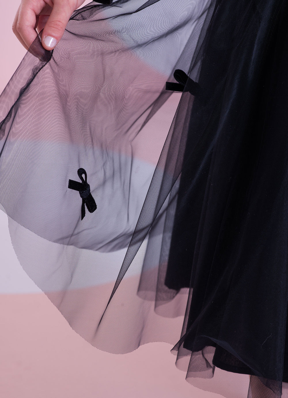 Saia Short Tule Laçinhos Veludo