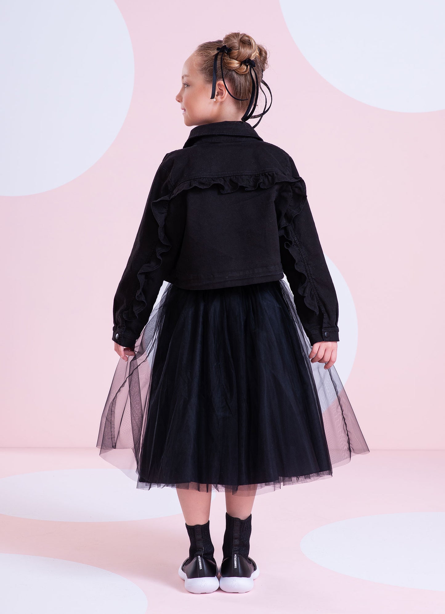 Saia Short Tule Laçinhos Veludo