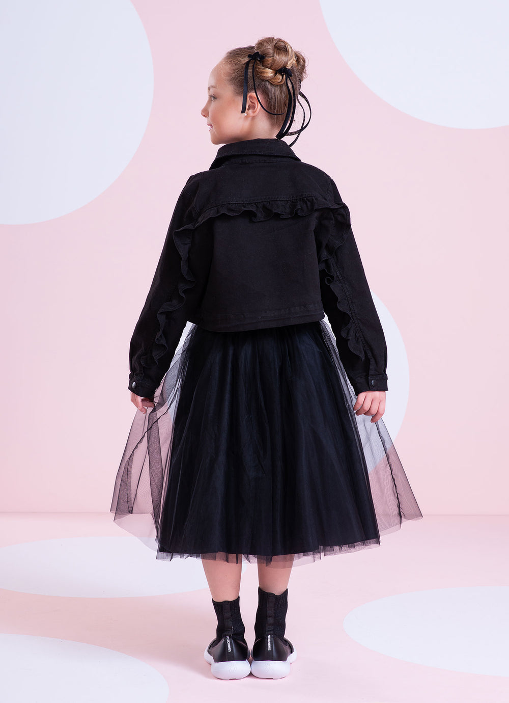 Saia Short Tule Laçinhos Veludo