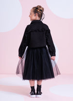 Saia Short Tule Laçinhos Veludo