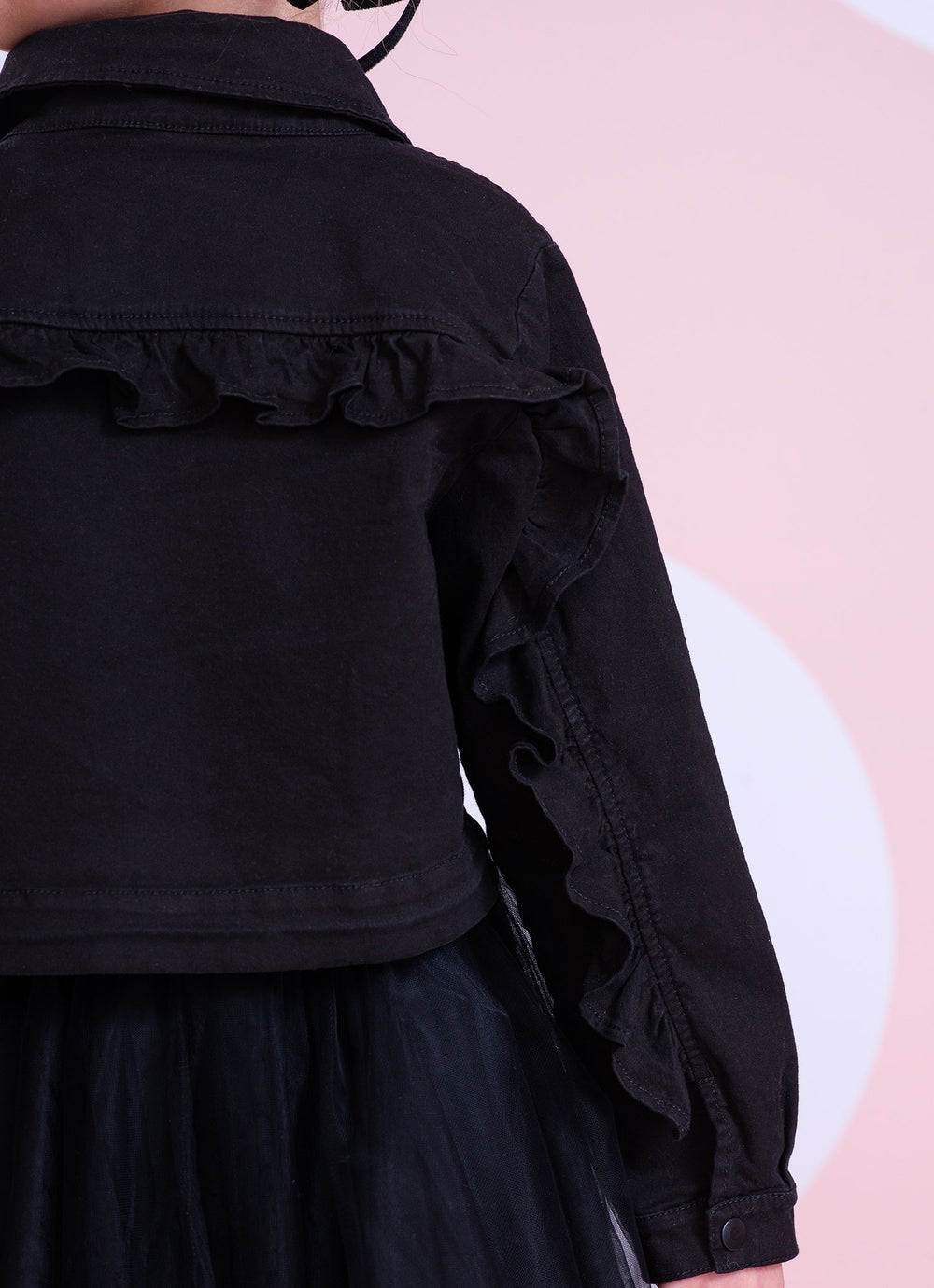 Jaqueta Sarja Babadinho Laços Bordados