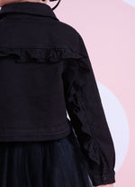 Jaqueta Sarja Babadinho Laços Bordados