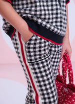 Jogging Tricot Xadrez Listras Lateral