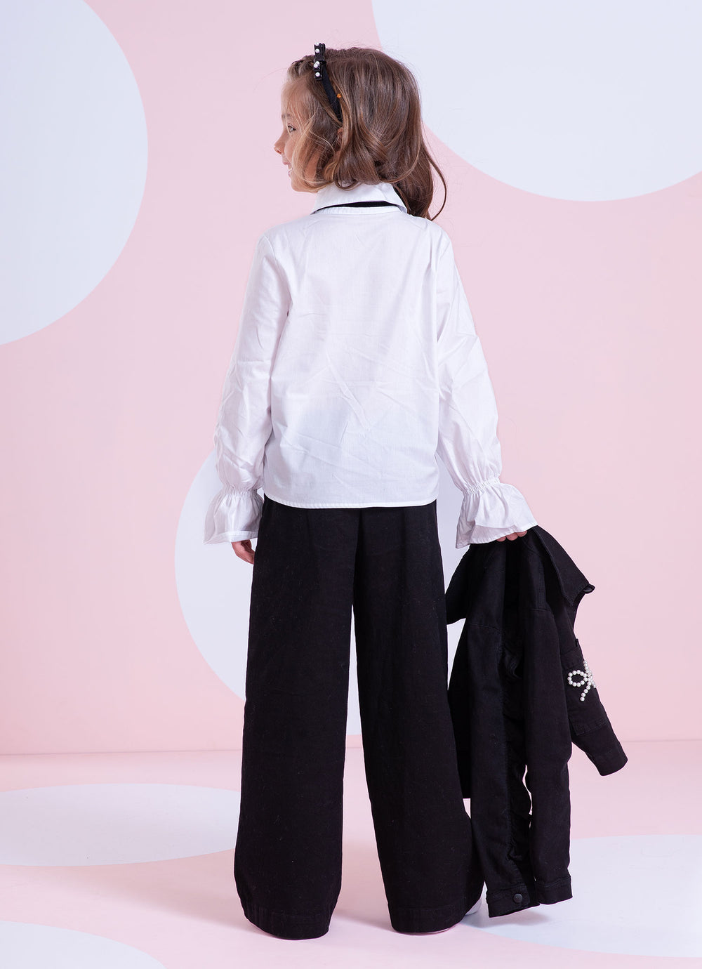 Camisa Tricoline Laços Bordados Veludo