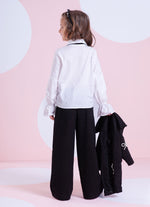 Camisa Tricoline Laços Bordados Veludo