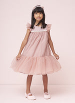 Vestido Tule Princesa Bordados Pérolas e Cristais