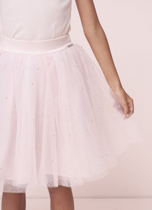 Saia Short Tule Cristais Princesa