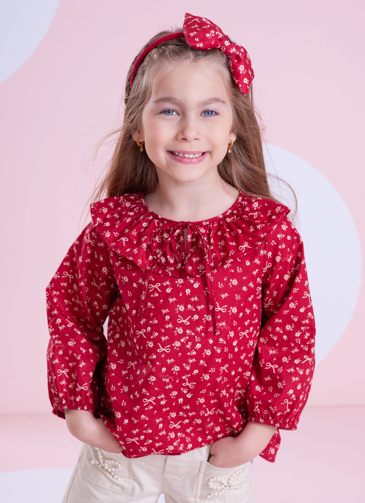 Blusa Algodão Mini Flores Gola