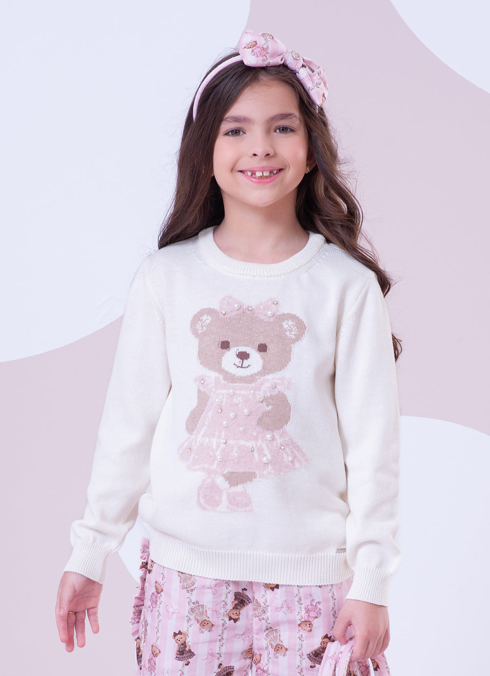 Blusa Tricot Ursa Vestido Bordado