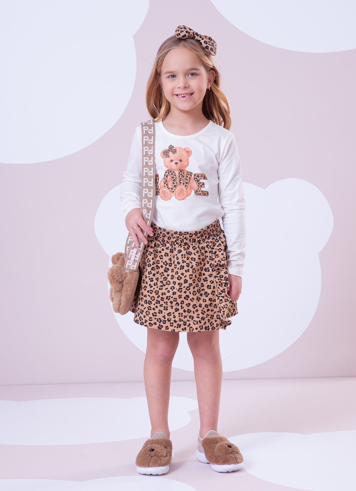 Saia Short Sarja Estampa Onçinha