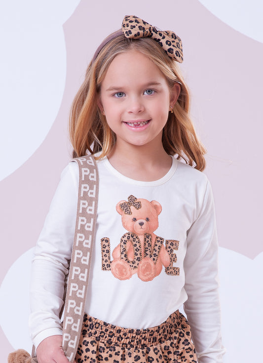 Blusa Cotton Ursinha Love