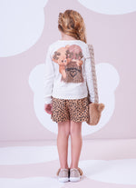 Saia Short Sarja Estampa Onçinha