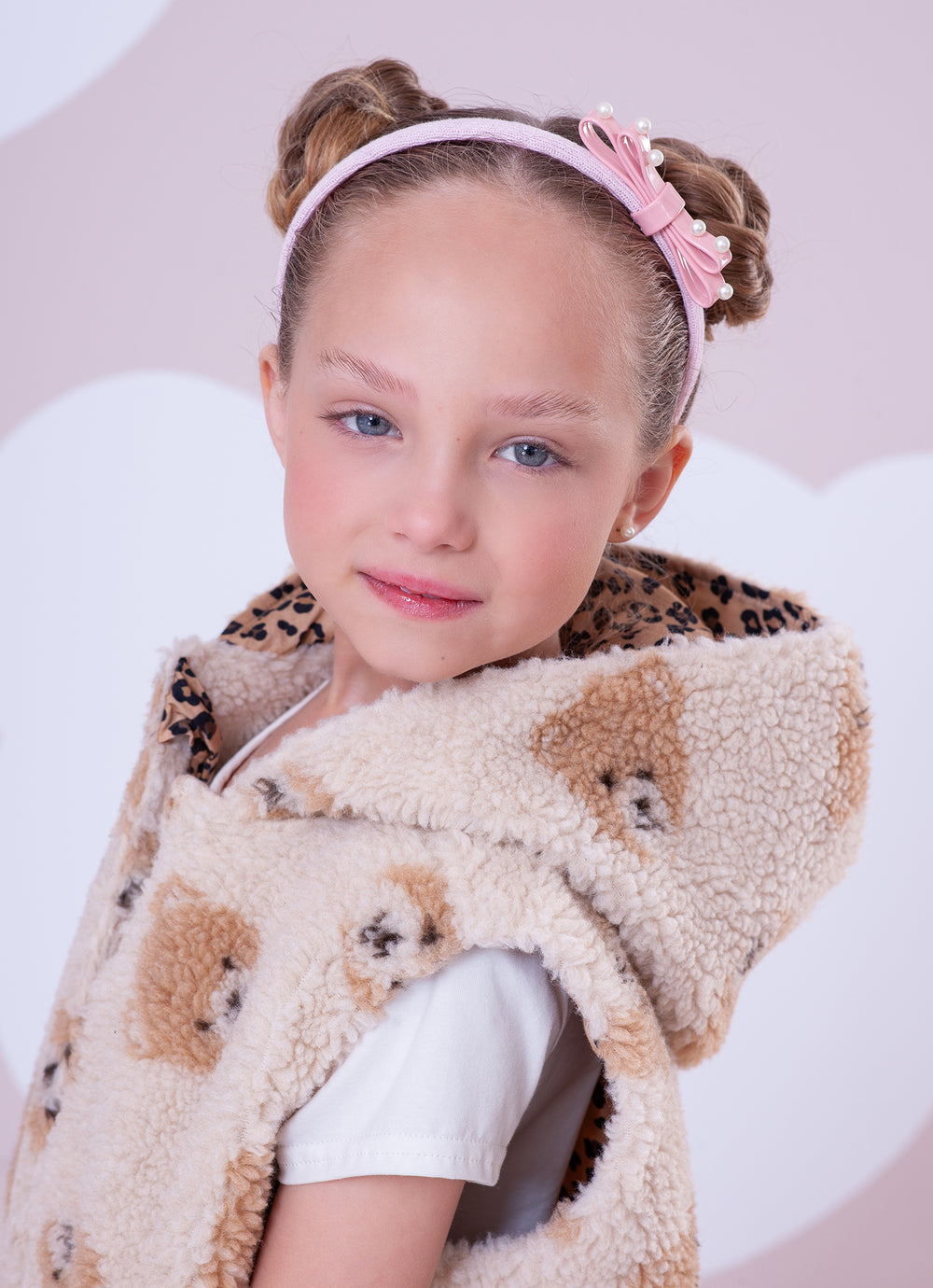 Colete Teddy Rosto Ursinhas Com Capuz