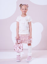 Blusa Cotton Laços Cristal e Pérolas