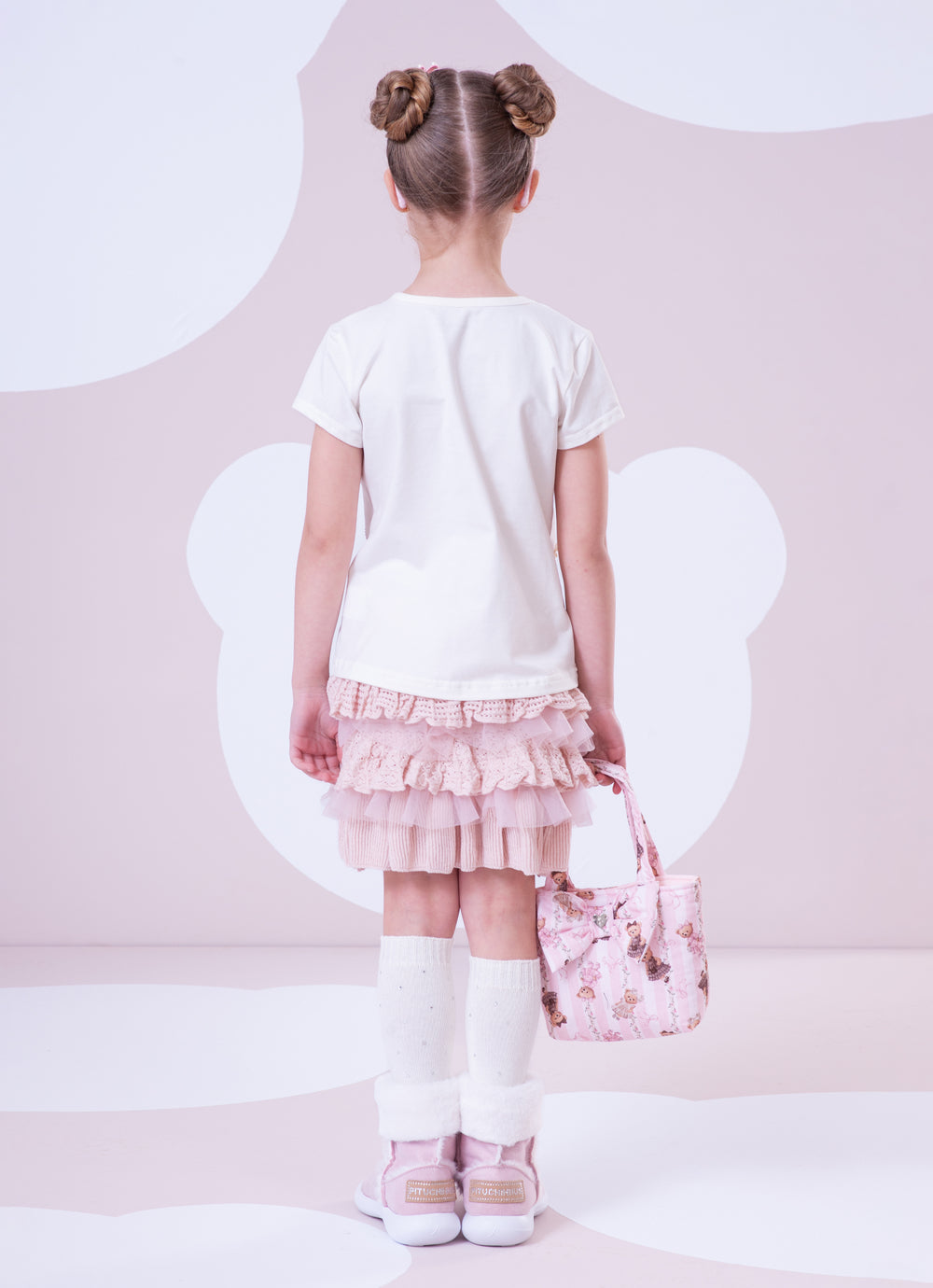Saia Tricot Babados Renda e Tule