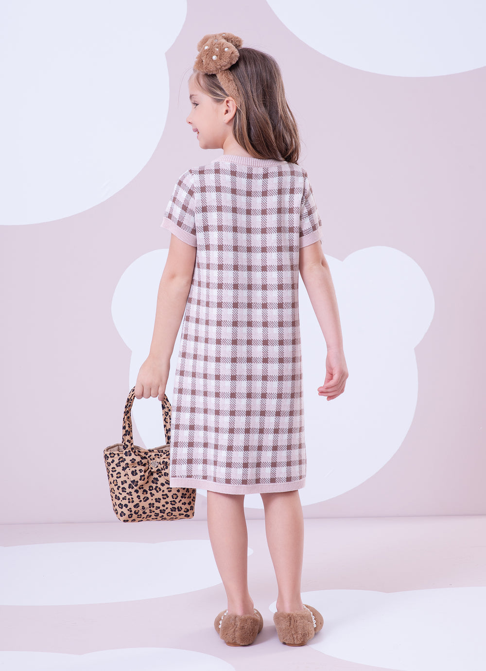 Vestido Tricot Xadrez Ursinha Cristal