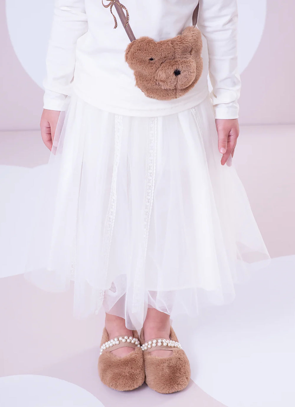 Saia Short Tule Renda Aplicada