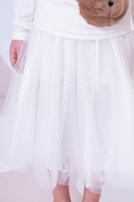 Saia Short Tule Renda Aplicada