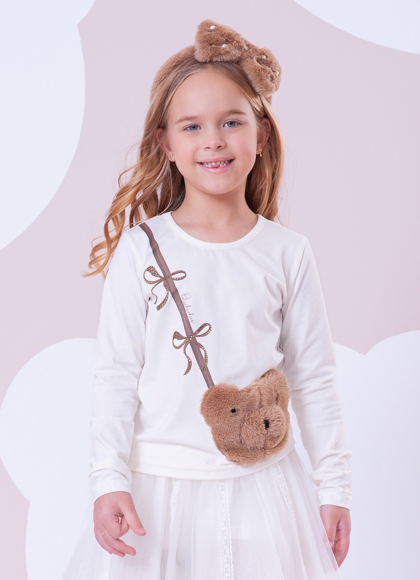 Blusa Cotton Bolsa Rosto Ursinha