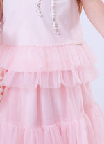 Saia Short Midi Tule Babado