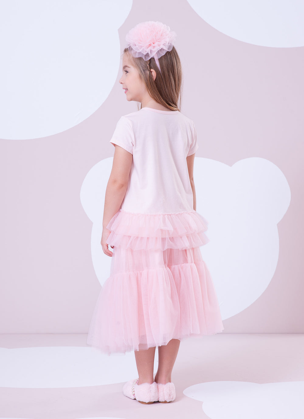 Blusa Cotton Babados Tule Maxi Laço