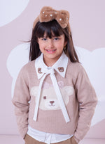 Blusa Tricot Rosto Ursinha Cristal
