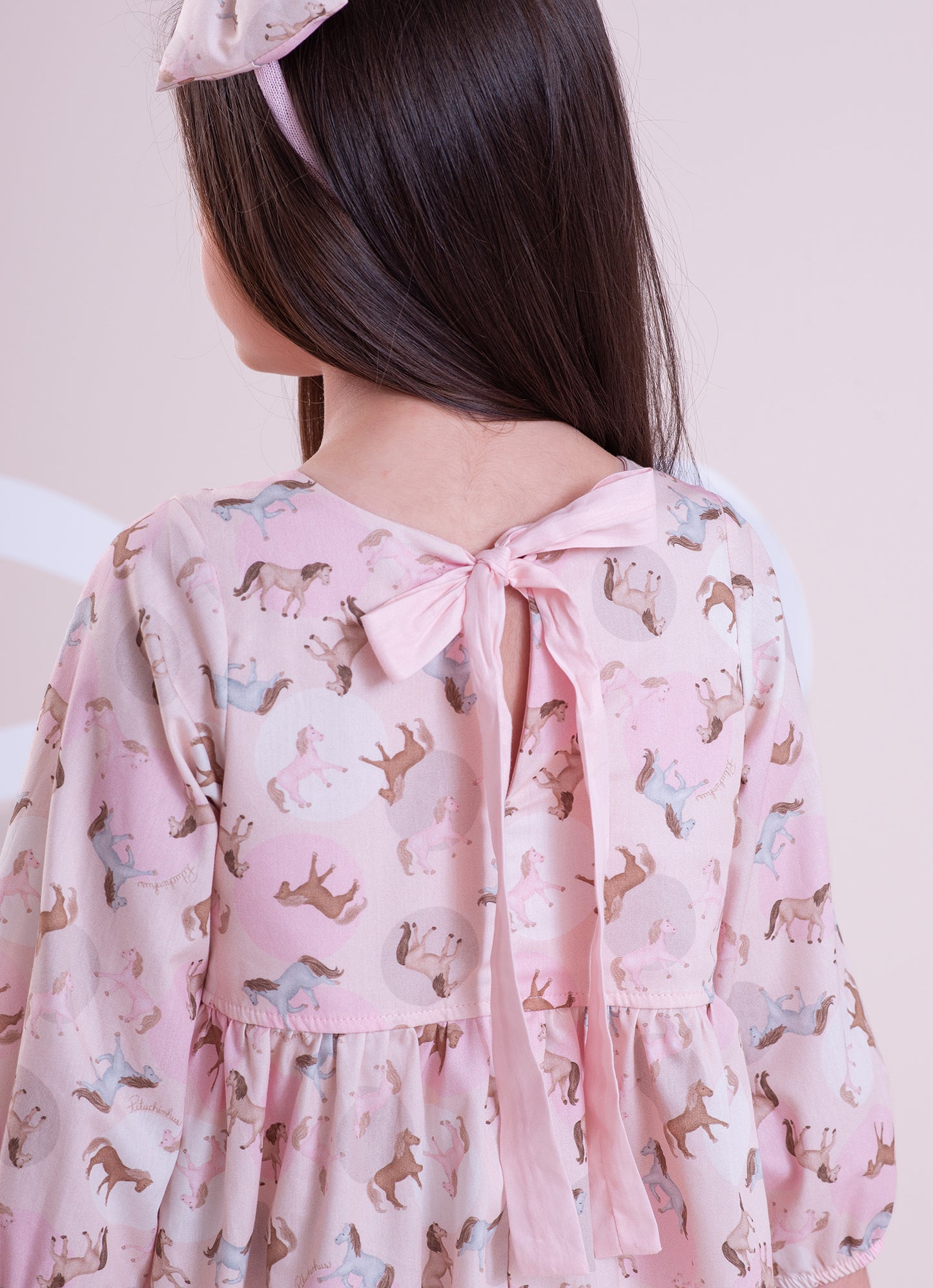 Vestido Algodão Cavalinhos e Poá Bolsos