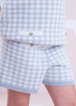Short Tricot Xadrez Botões Joia