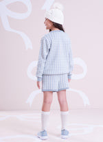 Short Tricot Xadrez Botões Joia