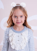 Vestido Tricot Xadrez Jabô Rendado