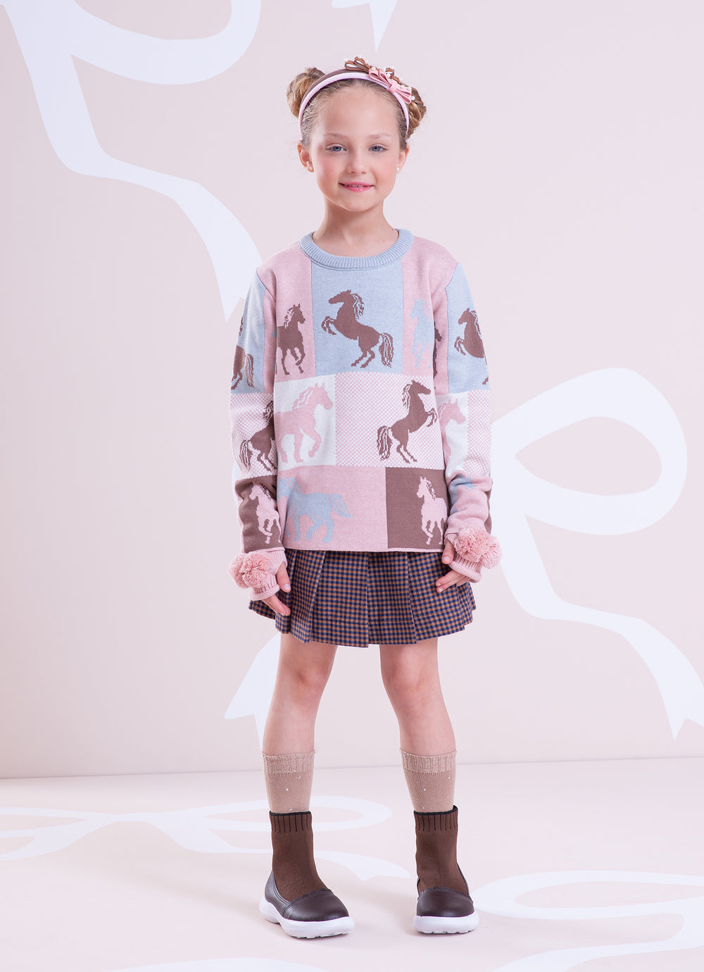 Blusa Tricot Jacquard Multi Cavalinhos