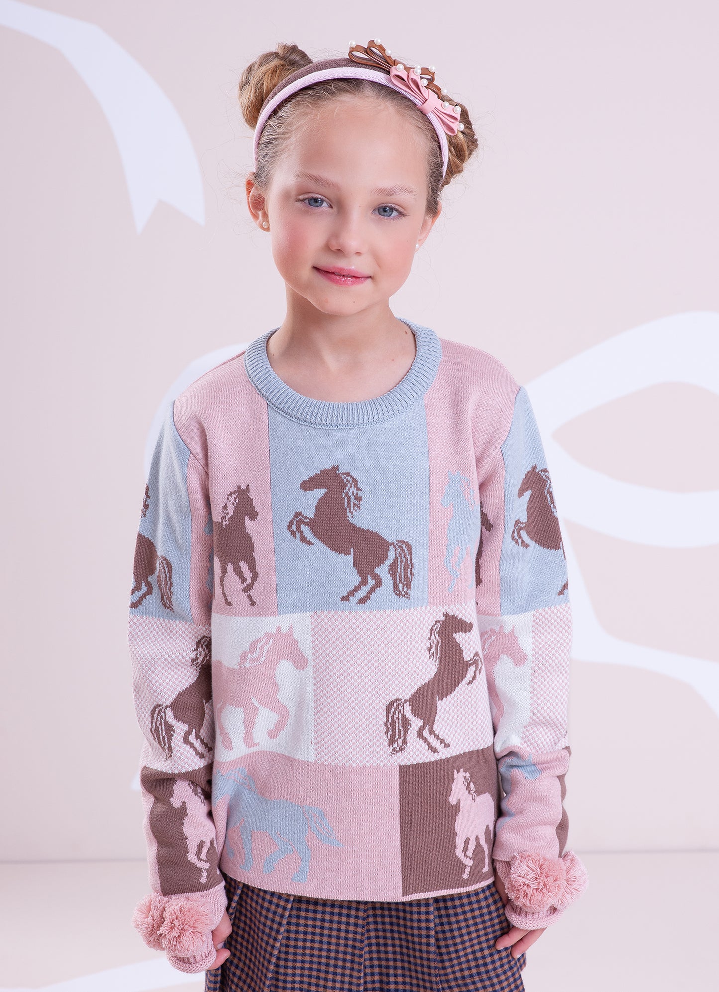 Blusa Tricot Jacquard Multi Cavalinhos