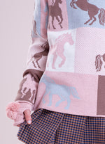 Blusa Tricot Jacquard Multi Cavalinhos