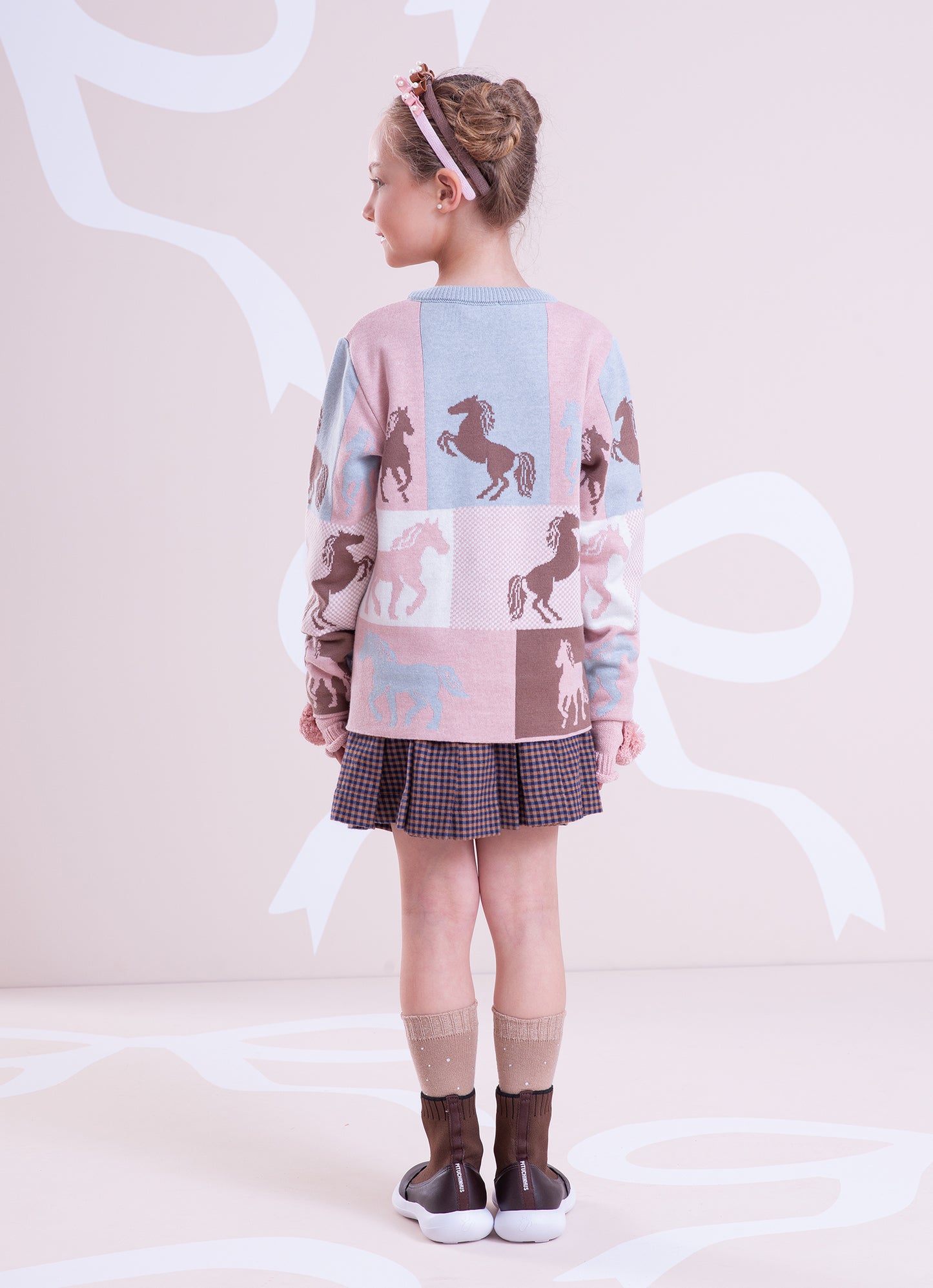 Blusa Tricot Jacquard Multi Cavalinhos