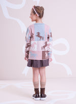 Blusa Tricot Jacquard Multi Cavalinhos
