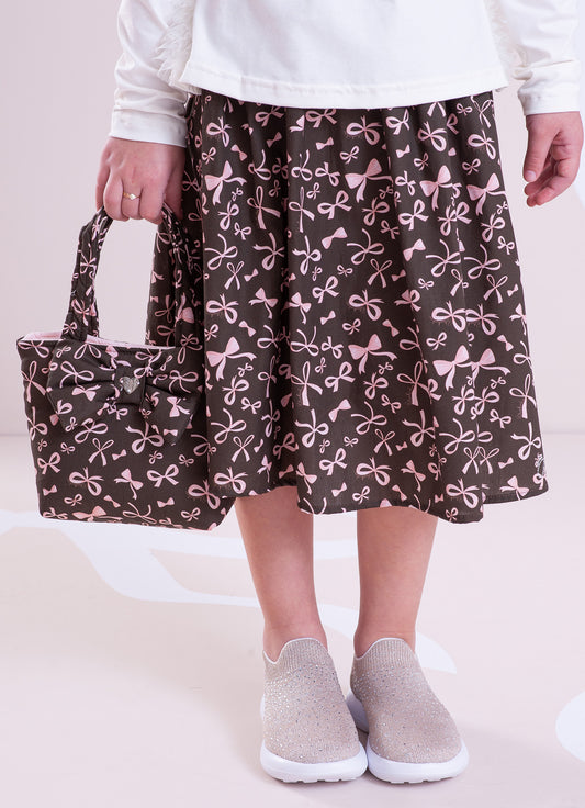 Saia Short Algodão Estampa Lacinhos