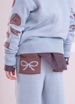 Calça Tricot Reta Barra Laços